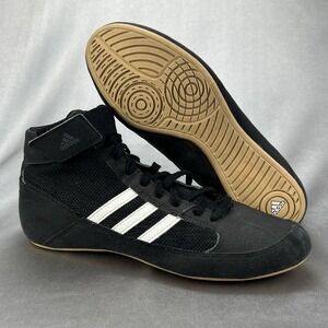 ADIDAS HVC 2 Wrestling Shoes Men's Size 7 MMA Boxing Black White Gum AQ3325